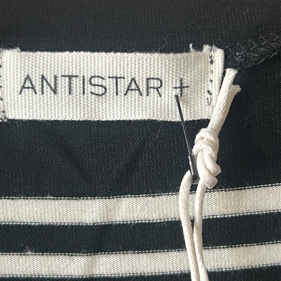 Antistar Black and White Striped Sleeveless Stretchy Maxi Dress Made in Canada - Picture 9 of 13